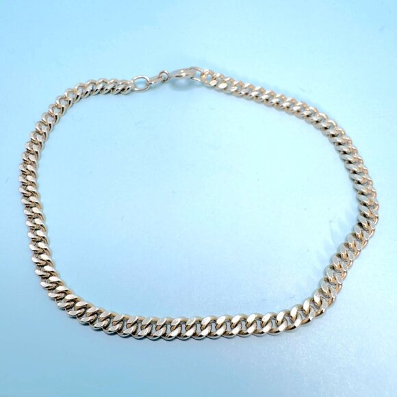 VTG Sterling Silver 925 Curb Link Chain Bracelet Spring Ring Clasp 7.75'' Length - Picture 2 of 8